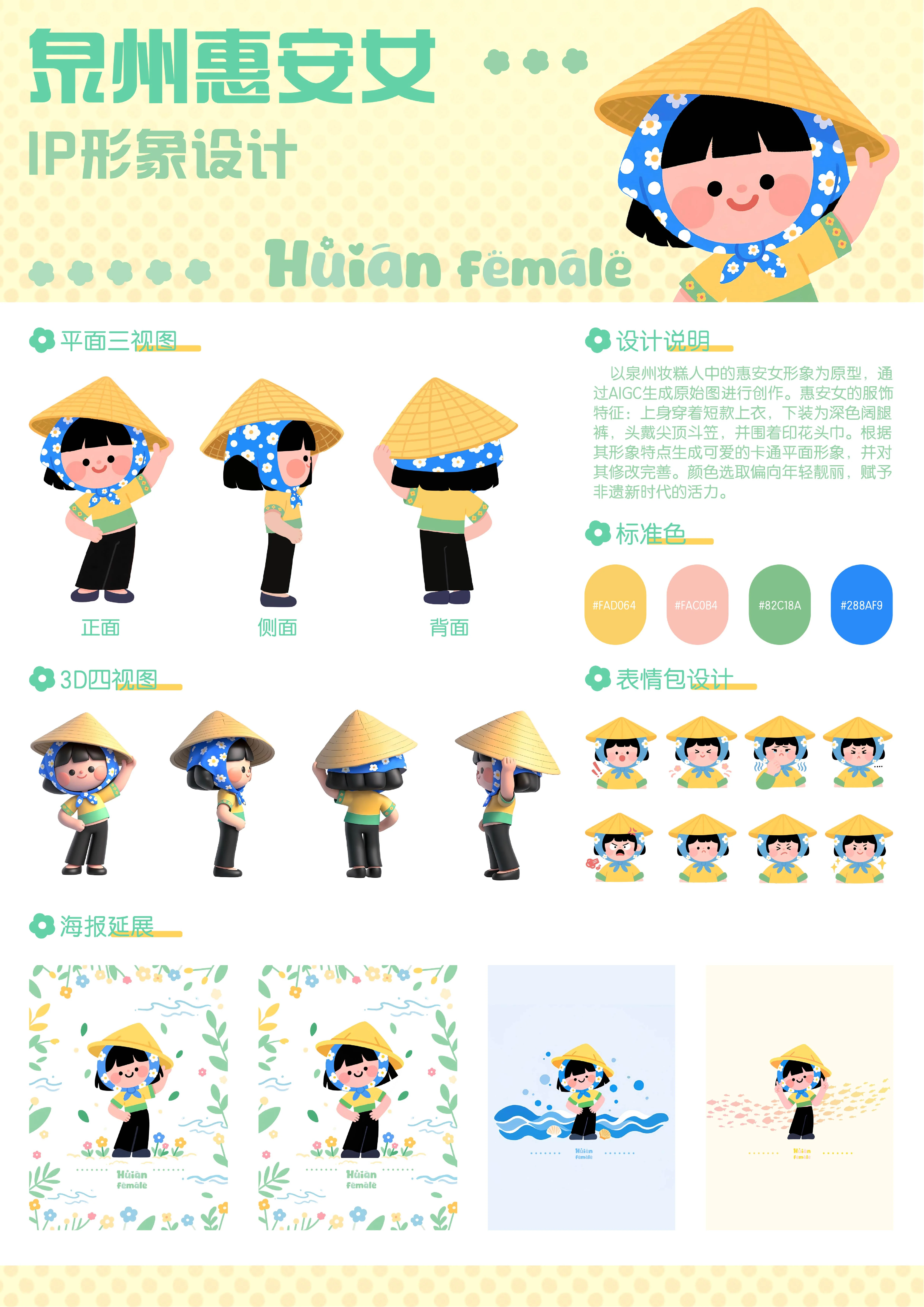 泉州惠安女 IP 形象设计展板