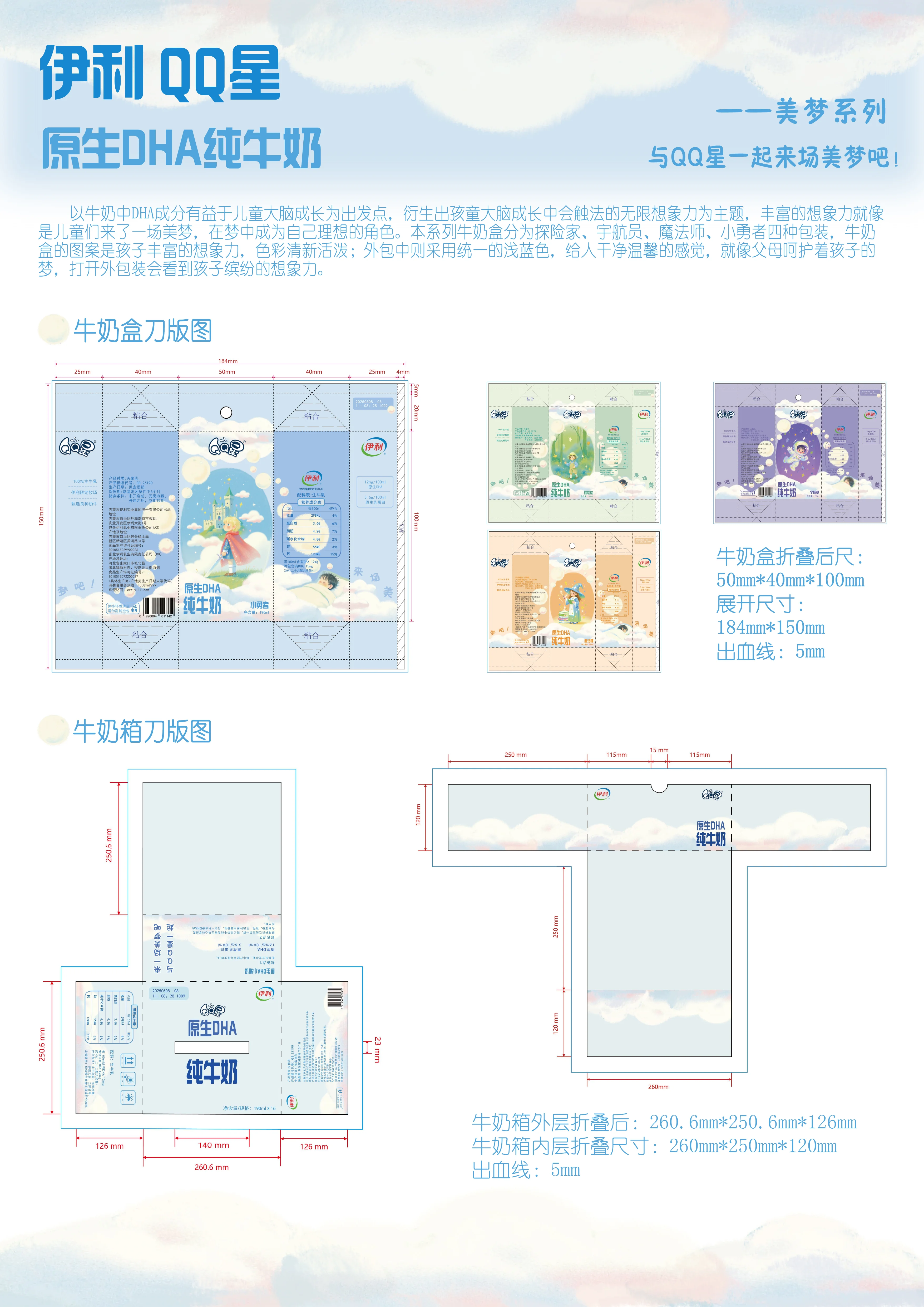 伊利 QQ 星美梦系列包装刀模展板